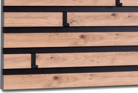 Vešiak na stenu Tip, dub artisan/čierny