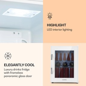 Klarstein Beersafe M Quartz, chladnička, 33 l, 2 police, sklenené panoramatické dvierka