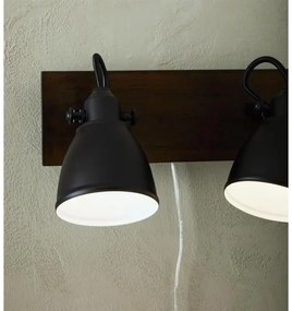 Markslöjd 108213 - Nástenné bodové svietidlo NATIVE 2xE14/18W/230V čierna/hnedá