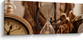 Obraz - presýpacie hodiny (s hodinami) (90x30 cm)