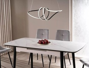 Rozkládací jídelní stůl Apollo 120/160 cm bílý mramor/černý