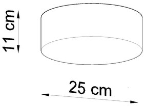 Stropné svietidlo Arena, 1x sivé plastové tienidlo, (biely plast), (fi 25 cm)