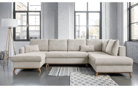 Béžová rozkladacia pohovka do "U" Miuform Scandic Lagom, pravý roh