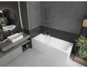 Mexen Next L, 1-krídlová vaňová zástena 50 x 150 cm, transparent, 6mm číre sklo, profil brúsená oceľ, 895-050-000-03-00-97