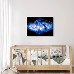 Modrý abstraktný sklenený obraz (70x50 cm)