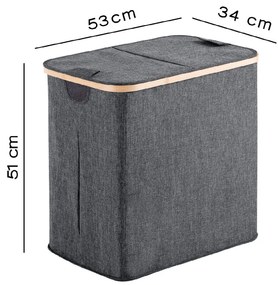 Gedy Gedy, YOSHI kôš na bielizeň 53x51x34cm, bambus, sivá, 133808