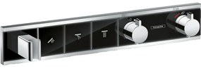 HANSGROHE RainSelect modul termostatu s podomietkovou inštaláciou, pre 3 spotrebiče (vrchná sada), čierna/chróm, 15356600