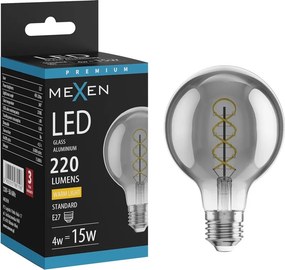 Mexen Vintis, LED filamentová žiarovka E27, G80, 4 W, teplá biela 2700K, dymová, L165-E27-0427-70