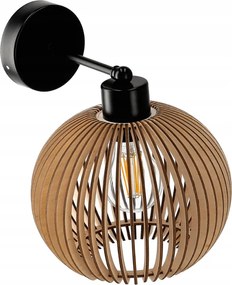 LED nástenná lampa drevená E27