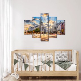 Obraz - Calle Gran Vía, Madrid, Španielsko (150x105 cm)