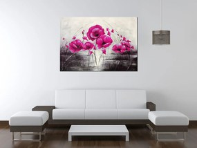 Gario Ručne maľovaný obraz Ružové Vlčie maky Rozmery: 120 x 80 cm