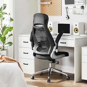Kancelárska stolička s podrúčkami, ergonomické kreslo, čierne