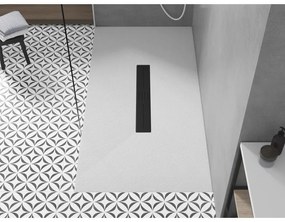 Mexen Toro, SMC obdĺžniková sprchová vanička 180 x 90 cm, biela, čierna krytka, 43109018-B