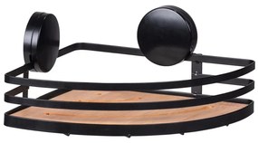 WENKO 24980800-Polica ALBA 27,3x21 cm čierna/hnedá