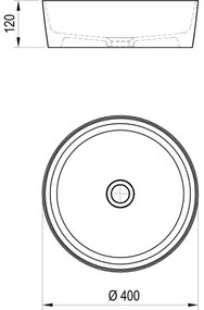Ravak XJX01140001 - Umývadlo na dosku UNI Ø 40 cm keramika/biela
