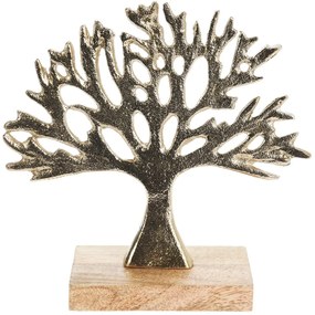 H&S Decoration Dekoračná soška Tree1, 25,5x27,2x6 cm, zlatá