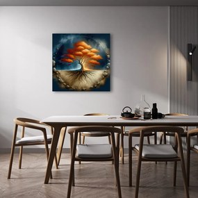 Obraz jesenný strom života s koreňmi