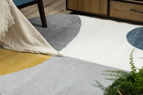 Koberec FUSION Shape 5706 biely / svetlosivý / zlatý