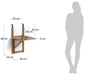 Závesný balkónový stolík 40x42 cm Amarilis – Kave Home