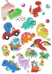 Lean Toys Sada nálepiek s mozaikou Dinosaurov + diamanty