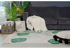 Zeleno-krémový prateľný ručne tkaný bavlnený detský koberec 140x200 cm Tropical Green – Lorena Canals