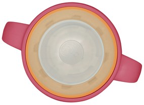 360° netečúci učiaci hrnček 250 ml - ružová/oranžová