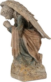 Béžovo-zelená keramická dekorácia socha anjela Angel Baroque - 41*45*65 cm