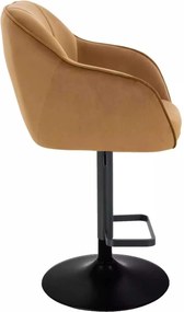 LuxuryForm DESIGN Barová stolička AVOLA VELUR na čiernom tanieri - medová