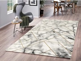 Koberec Craft 80x150 cm, mramorový dizajn, šedo-zlatý%