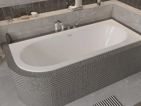 Besco Akrylátová asymetrická vaňa Avita Slim Plus 180x80, s prepadom BESCO-Typ výpuste: Alcaplast Click-Clack so štrbinovým prepadom, biela, BESCO-Ro…