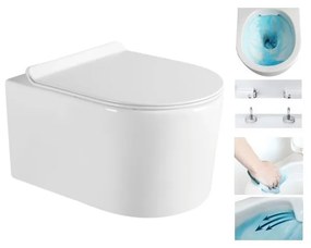 Mexen SOFIA Rimless závesná wc misa so sedátkom s pomalým zatváraním, 49 x 37 cm, biela, 30544000