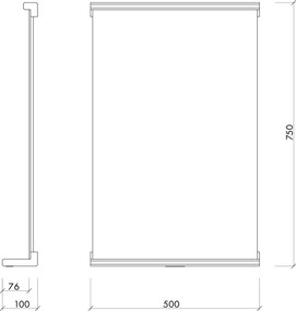 Nástenné zrkadlo s poličkou s dreveným rámom 50x75 cm Lun – noo.ma