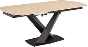 Rozkladací jedálenský stôl Morella 120/180 cm béžový/čierny