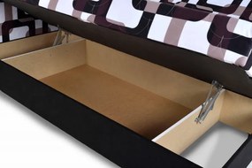 Čalúnená manželská posteľ MAGDA, čierna vzor/ čierna (216/41)