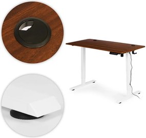 Elektrický nastaviteľný stôl 120 x 60 cm, nastaviteľná výška 72-117 cm, biely
