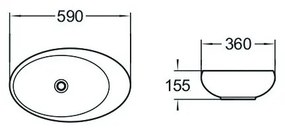 Mexen MALWA UMÝVADLO, 59x36 CM, BIELA, 21435900