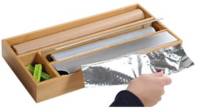 Drevený organizér na fólie s rezačkou Quatro, 42x19x5,5 cm