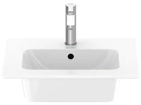 Duravit ME by Starck - Umývadlo do nábytku asymetrické 530x430 mm, s prepadom, 1 otvor na batériu, biela 2336530000