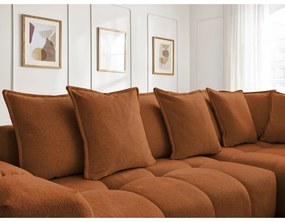 Terakotová ženilková rozkladacia/s úložným priestorom rohová pohovka (pravý roh/do L) Everest – Bobochic Paris