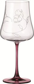 BOHEMIA IDUNA RED FOOT POHÁR NA VÍNO 650ML SADA 6KS