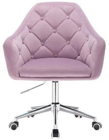 LuxuryForm DESIGN Kreslo ANDORA VELUR na striebornej podstave s kolieskami - levanduľa