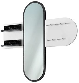 Nástenné zrkadlo RANI 125x120 cm biela/čierna