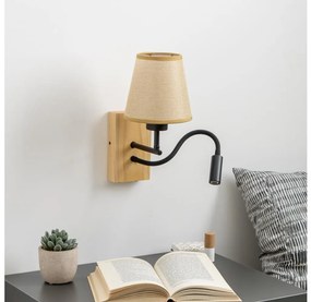 Brilagi - LED Nástenná lampa NUBILA WOOD 1xE27/25W/230V +LED/3W dub/svetlohnedá