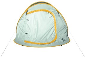 Samorozkladací kempingový stan pre 2 osoby (zelená/žltá)  (100389319)