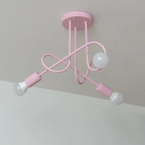 Prisadený luster OXFORD 3xE27/15W/230V ružová