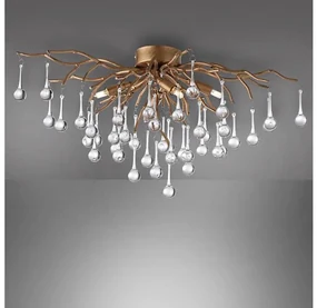 Paul Neuhaus 8090-11 - Prisadený luster ICICLE 4xG9/40W/230V 30x60 cm mosadz W3086