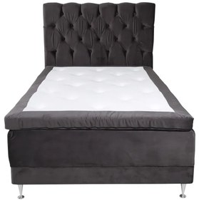 Vansbro 120 polohovateľná boxspring posteľ sivý zamat čelo Sarna
