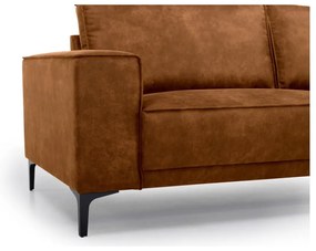 Koňakovohnedá rohová pohovka z imitácie kože (pravý roh/do "U") Copenhagen – Scandic