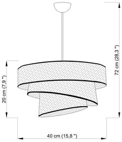 Závesné svietidlo v ružovo-zlatej farbe s textilným tienidlom ø 40 cm Couper – Opviq lights