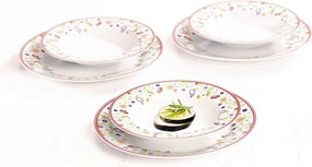 Jedálenský servis (12 dielov) Shanti Doppio, farebné kvety